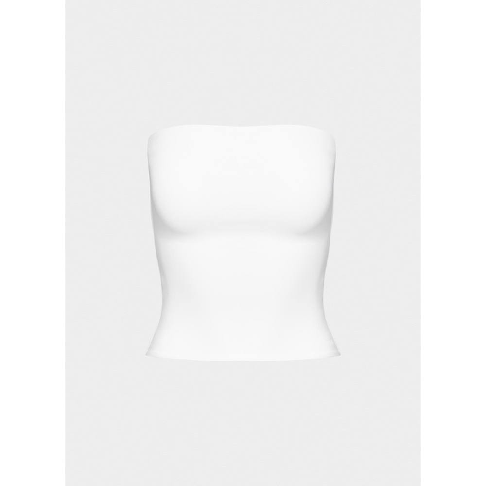 Banana Republic Strapless Soft Stretch Top Factory in white, size small